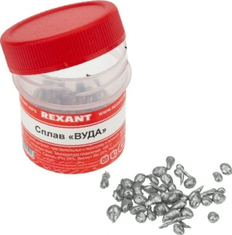 Припой REXANT ПР3493 «сплав вуда», 50г, (олово 12,5%, свинец 25%, висму [09-3493]