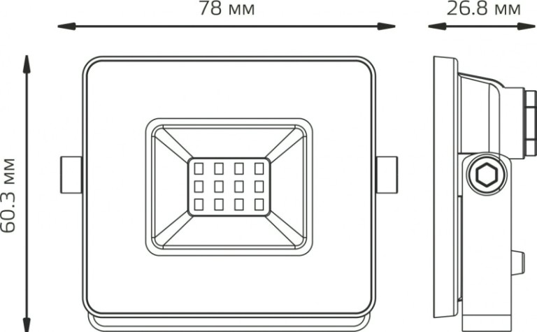 Проектор светодиодный GAUSS BASIC 10W 820lm 6500k 200-240v ip65 графитовый [688100310]