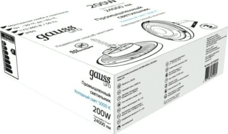Промышленный светильник светодиодный GAUSS UFO подвесной ufo 200w 24000lm 5000k 175-265v ip65 [821536320]