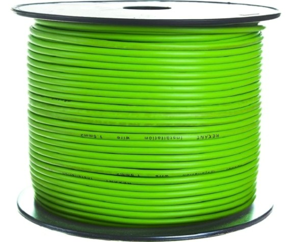 Провод REXANT 01-6533 ПГВА / ПВАМ 1х1.50мм², (бухта 100м), зеленый