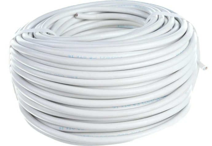 Провод REXANT 01-8032-50 ПВС 2x1,0 мм², белый, 50 м, ГОСТ