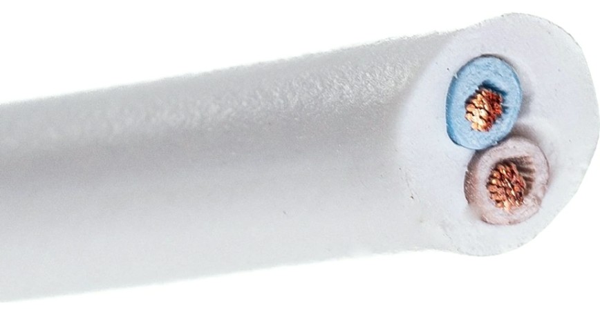 Провод REXANT 01-8032-50 ПВС 2x1,0 мм², белый, 50 м, ГОСТ