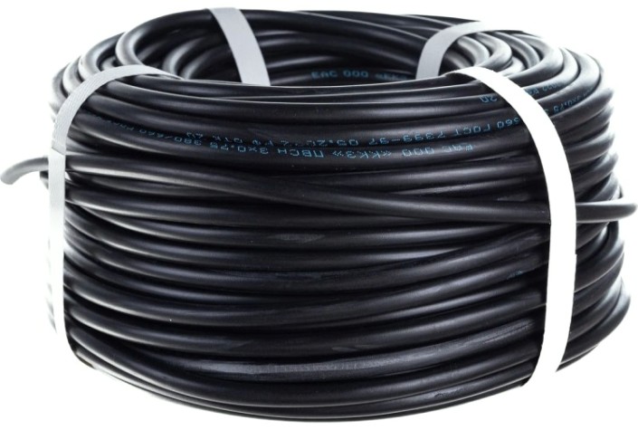 Провод REXANT 01-8043-50 ПВС 3x0,75 мм², черный, 50 м, ГОСТ