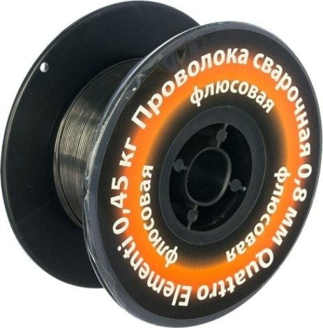 Проволока сварочная флюсовая QUATTRO ELEMENTI 0,8 мм, 0,45 кг, блистер [770-384]
