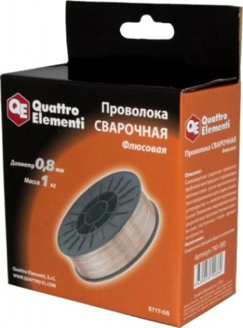 Проволока сварочная флюсовая QUATTRO ELEMENTI 0,8 мм, 1кг [790-380]