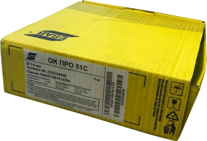 Проволока сварочная омедненная ESAB ОК ПРО 51С 1,0mm 5kg 2322104600 [2322104600]