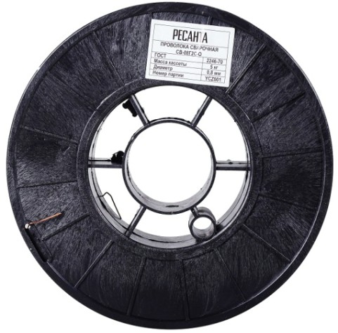Проволока сварочная омедненная Ресанта 0,8 мм 5 кг, СВ-08Г2С [71/6/53]