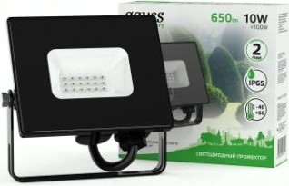 Прожектор GAUSS Elementary 10w 650lm зеленого свечения 175-265v ip65 черный l [613100610]
