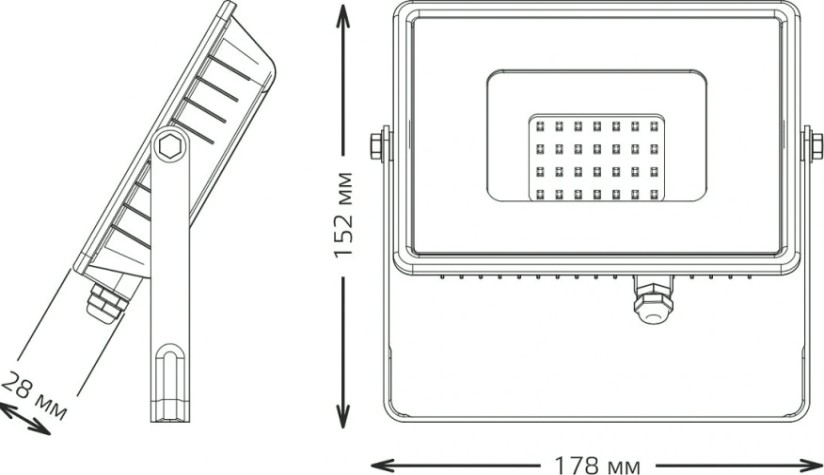 Прожектор GAUSS Qplus 30w 3300lm 6500k 175-265v ip65 черный led [613511330]