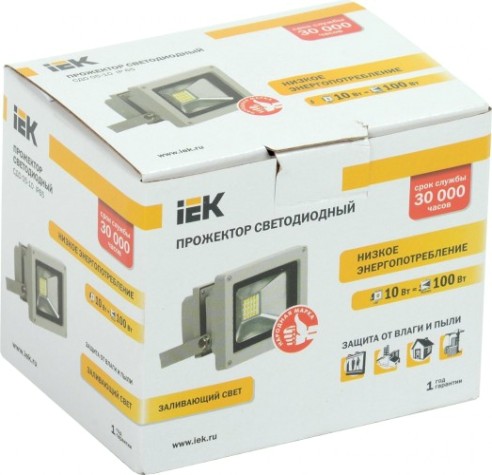 Прожектор IEK СДО 05-10 SMD IP65 6500K серый [LPDO501-10-K03]