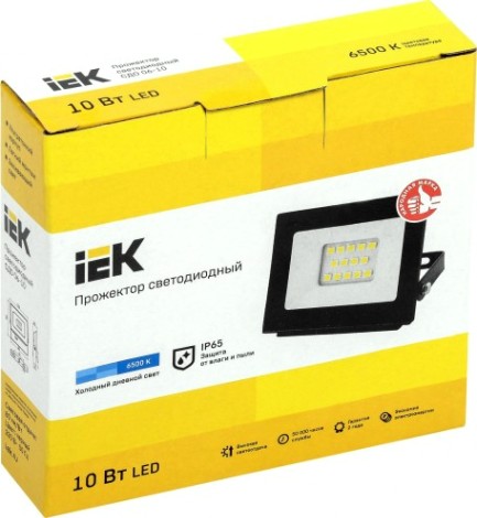 Прожектор IEK СДО 06-10 IP65 6500K черный [LPDO601-10-65-K02]