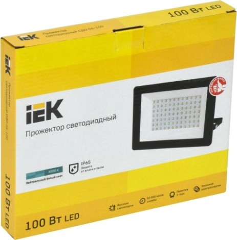 Прожектор IEK СДО 06-100 светодиодный ip65 4000к черн. [LPDO601-100-40-K02]