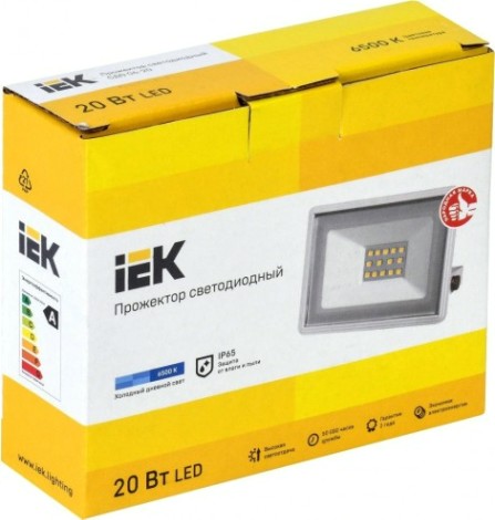 Прожектор IEK СДО 06-20 светодиодный 6500к ip65 бел. [LPDO601-20-65-K01]