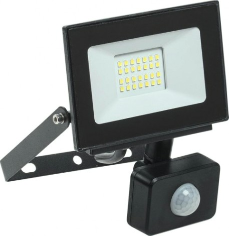 Прожектор IEK СДО 06-20Д IP54 6500K черный с датчиком движения [LPDO602-20-65-K02]