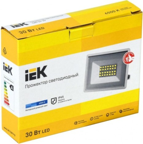 Прожектор IEK СДО 06-30 светодиодный 6500к ip65 бел. [LPDO601-30-65-K01]