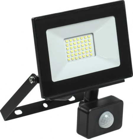 Прожектор IEK СДО 06-30Д IP54 6500K черный с датчиком движения [LPDO602-30-65-K02]