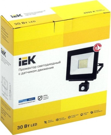 Прожектор IEK СДО 06-30Д IP54 6500K черный с датчиком движения [LPDO602-30-65-K02]