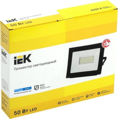 Прожектор IEK СДО 06-50 IP65 6500K черный [LPDO601-50-65-K02]
