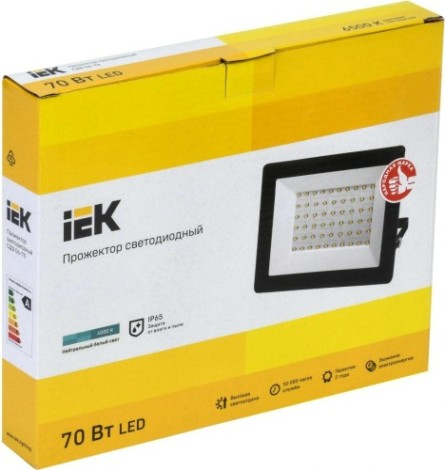 Прожектор IEK СДО 06-70 светодиодный ip65 4000к черн. [LPDO601-070-40-K02]