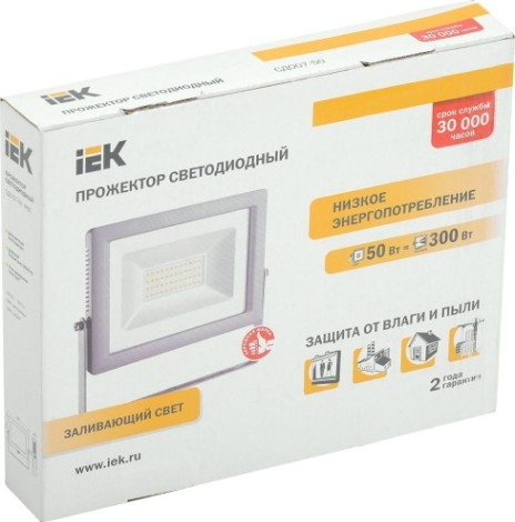 Прожектор IEK СДО 07-50 IP65 6500K серый [LPDO701-50-K03]