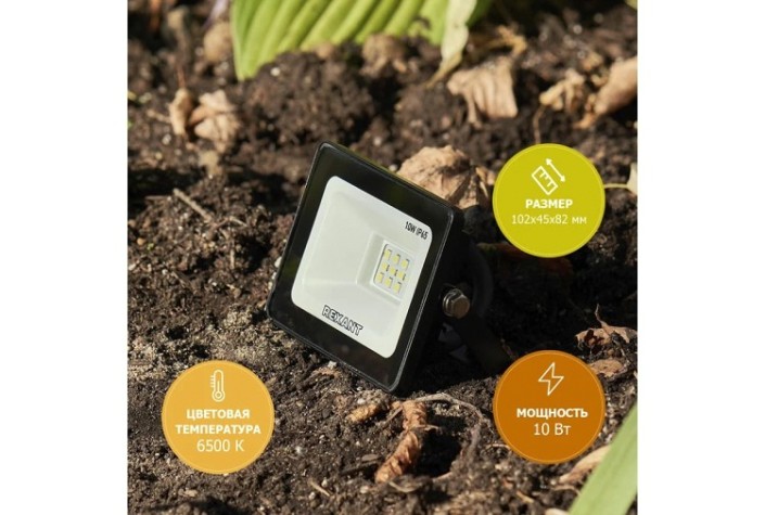 Прожектор REXANT 605-001 светодиодный СДО 10Вт 800Лм 6500К холодный свет