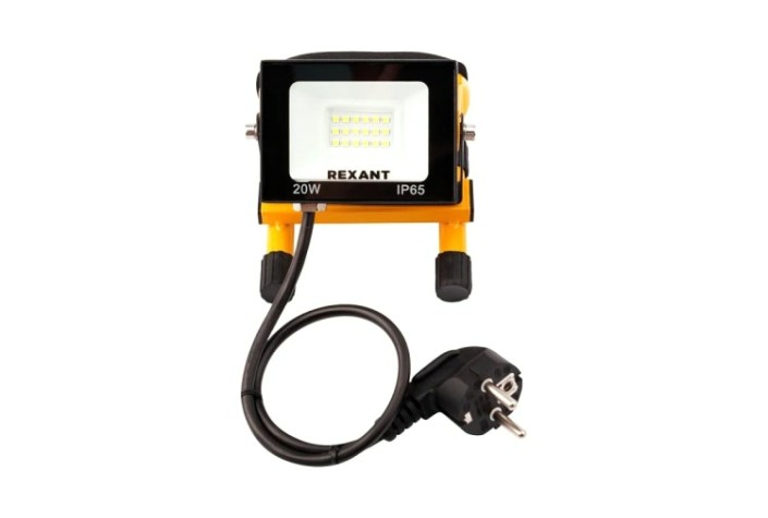 Прожектор REXANT 605-020 СДО-EXPERT 20Bт 1600Лм 6500К шнур 2м и евровилка