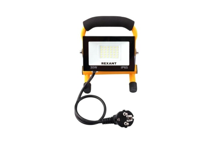 Прожектор REXANT 605-021 СДО-EXPERT 30Bт 2400Лм 6500К шнур 2м и евровилка