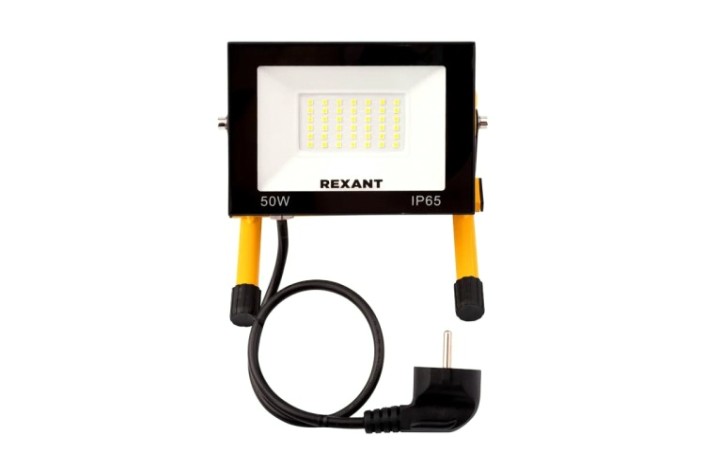 Прожектор REXANT 605-022 СДО-EXPERT 50Bт 4000Лм 6500К шнур 2м и евровилка