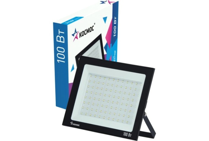 Прожектор светодиодный КОСМОС K_PR5_LED_100, 8000Лм, IP65, 6500K Super-Slim [K_PR5_LED_100]