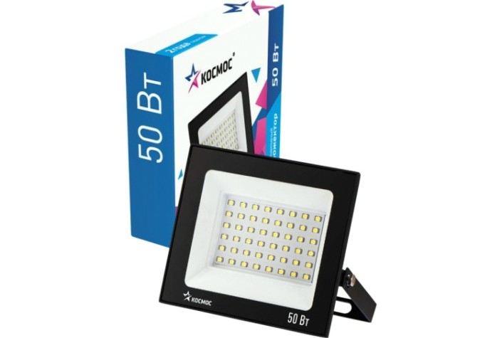 Прожектор светодиодный КОСМОС K_PR5_LED_50, 4000Лм, IP65, 6500K Super-Slim [K_PR5_LED_50]