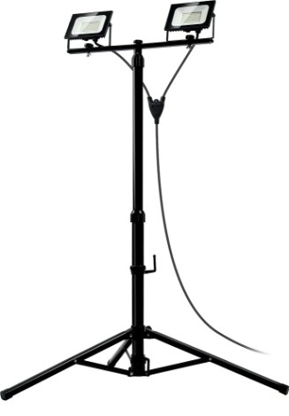 Прожектор ЗУБР ПСК 30х2 2х30Вт 6500К IP65, 1.6м светодиодный на штативе [57145-2-30]