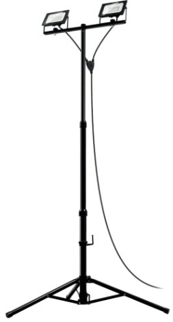 Прожектор ЗУБР ПСК 30х2 2х30Вт 6500К IP65, 1.6м светодиодный на штативе [57145-2-30]