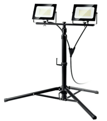 Прожектор ЗУБР ПСК 50х2 2х50Вт 6500К IP65, 1.6м светодиодный на штативе [57145-2-50]
