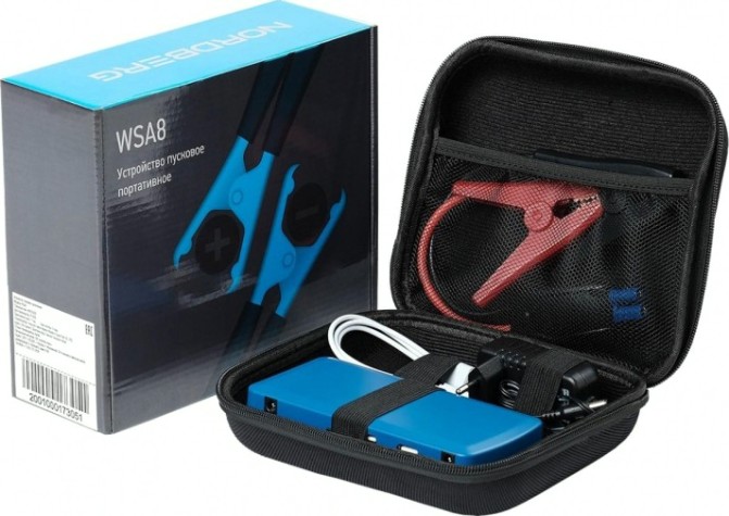 Пусковое устройство NORDBERG WSA8 портативное 5/12v, емкость 8 aч [ЦБ-00016465]