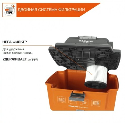 Пылесос аккумуляторный DAEWOO DAVC 1621Li SET Пылесос аккумуляторный DAEWOO DAVC 1621Li SET