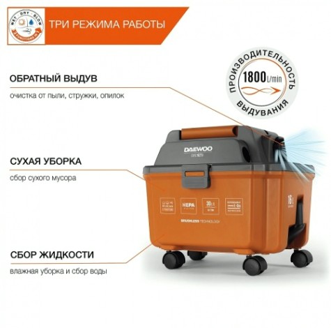 Пылесос аккумуляторный DAEWOO DAVC 1621Li SET Пылесос аккумуляторный DAEWOO DAVC 1621Li SET