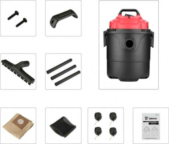 Пылесос для строительных работ DEKO DKVC-1400-15P [015-0033]