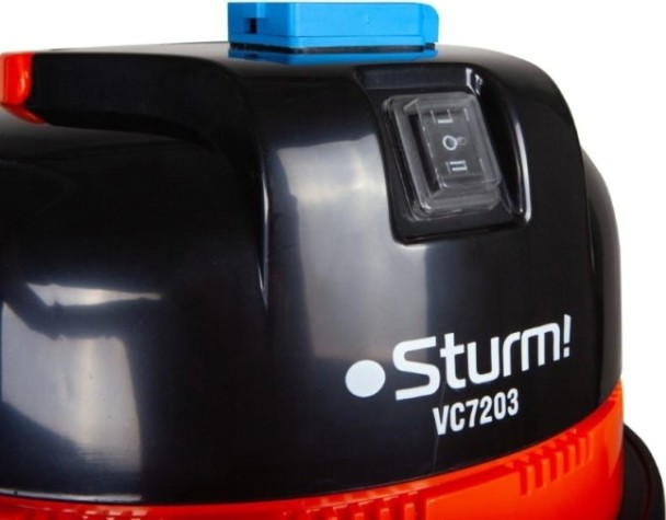 Пылесос для строительных работ Sturm VC7203 промышленный 1600вт,объем 30л,элект.розетка 2квт