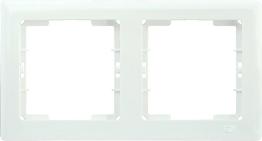 Рамка 2-местная горизонтальная IEK РГ-2-ББ BOLERO белый [EMB20-K01]
