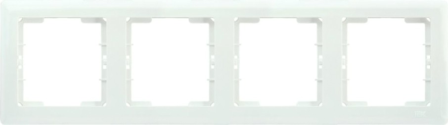 Рамка 4-местная горизонтальная IEK РГ-4-ББ BOLERO белый [EMB40-K01]