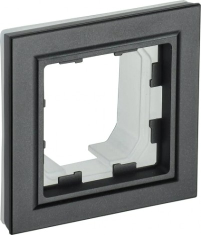 Рамка IEK BRITE РУ-1 1-м ip44 черная [BR-M12-44-K02]