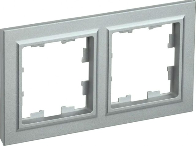 Рамка IEK BRITE РУ-2 2-м алюм. [BR-M22-K47]