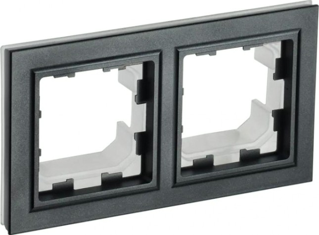 Рамка IEK BRITE РУ-2 2-м ip44 черная [BR-M22-44-K02]