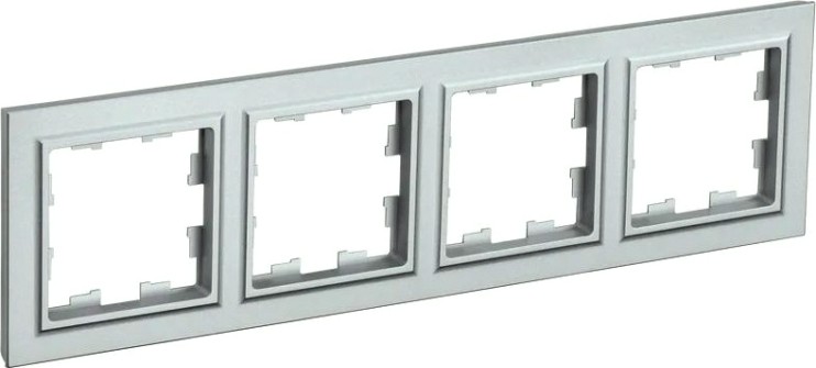 Рамка IEK BRITE РУ-4 4-м алюм. [BR-M42-K47]