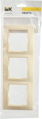 Рамка IEK Кварта РГ-3 3-м горизонт. крем. [EMK30-K33-DM]
