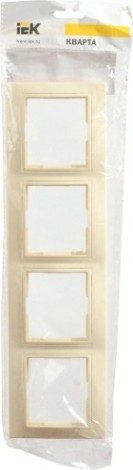 Рамка IEK Кварта РГ-4 4-м горизонт. крем. [EMK40-K33-DM]