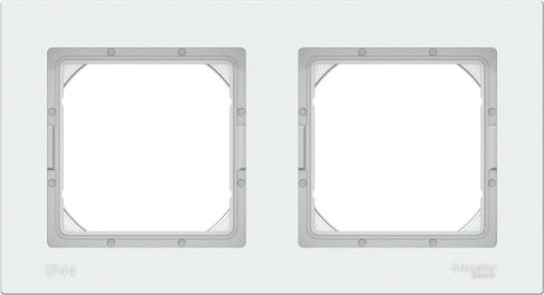 Рамка Systeme Electric AtlasDesign 2-м Aqua ip44 белая ATN440102 [ATN440102]