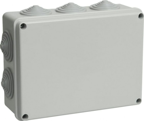 Распаячная коробка IEK КМ41244 оп 190х140х70 ip55 ral7035 (10 гермовводов) [UKO11-190-140-070-K41-55]