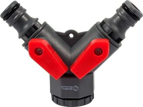 Распределитель QUATTRO ELEMENTI 2-х канальный, внутр. резьба 1/2" и 3/4", пластик [646-027]