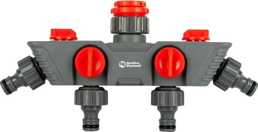 Распределитель QUATTRO ELEMENTI 4-х канальный, внутр. резьба 3/4" и 1", пластик [248-405]